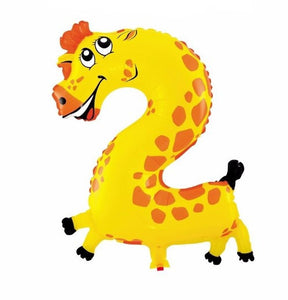Animal Number Foil Party Balloons