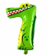 Load image into Gallery viewer, Animal Number Foil Party Balloons