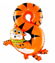 Load image into Gallery viewer, Animal Number Foil Party Balloons